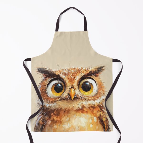 Item preview, Wide-eyed owl with a curious expression and detailed feathers. designed and sold by MystiS.