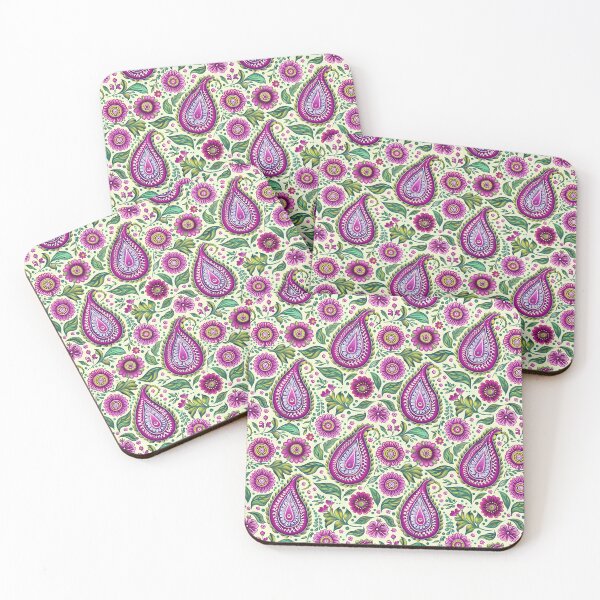 Item preview, Purple Green White Filgree Paisley Flower Design F-002 designed and sold by Starbuy01.