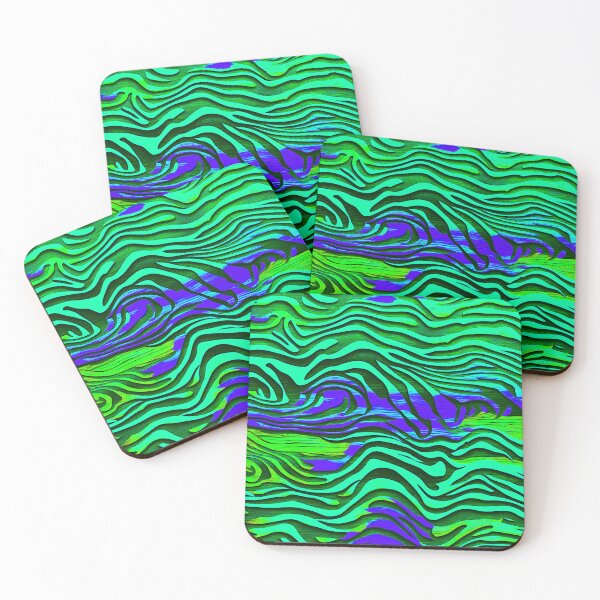 Item preview, Zebra Stripes On Wood - Green, Blue Abstract designed and sold by asurtiumgreen.