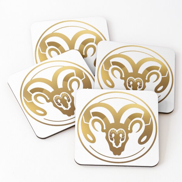 Item preview, A gold and white circle with a ram's head in the center designed and sold by PWDigitalArt.