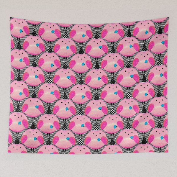 Item preview, Birthday bird, Pink on a black background designed and sold by Alex  Blud.
