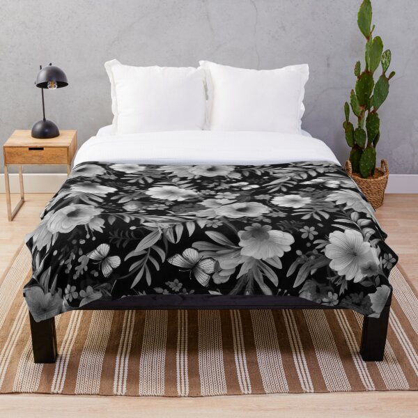 Item preview, Monochrome Bloom - Retro Floral Pattern designed and sold by Equinox-Ds.