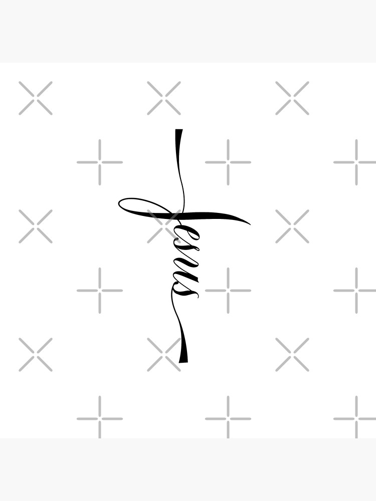 Jesus Christ - Christian Text Symbol - Minimalist Typography Gifts Design