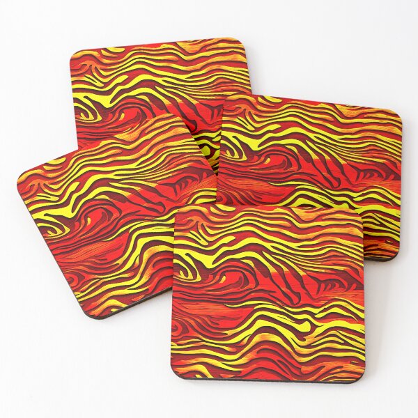 Item preview, Zebra Stripes On Wood - Yellow, Red Abstract designed and sold by asurtiumgreen.