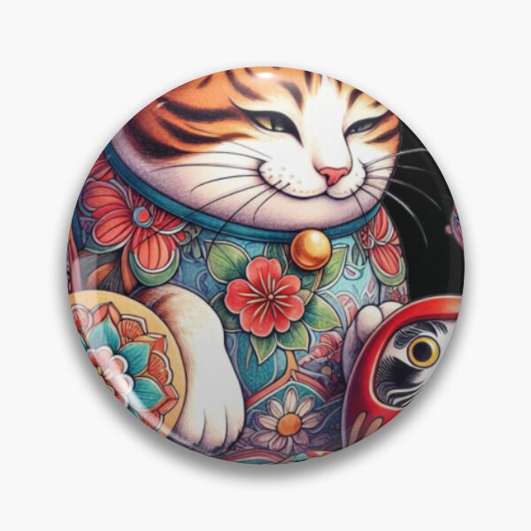 Item preview, Daruma and Lucky Japanese Cat designed and sold by JustinaClures.