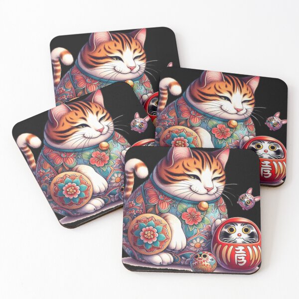 Item preview, Daruma and Lucky Japanese Cat designed and sold by JustinaClures.