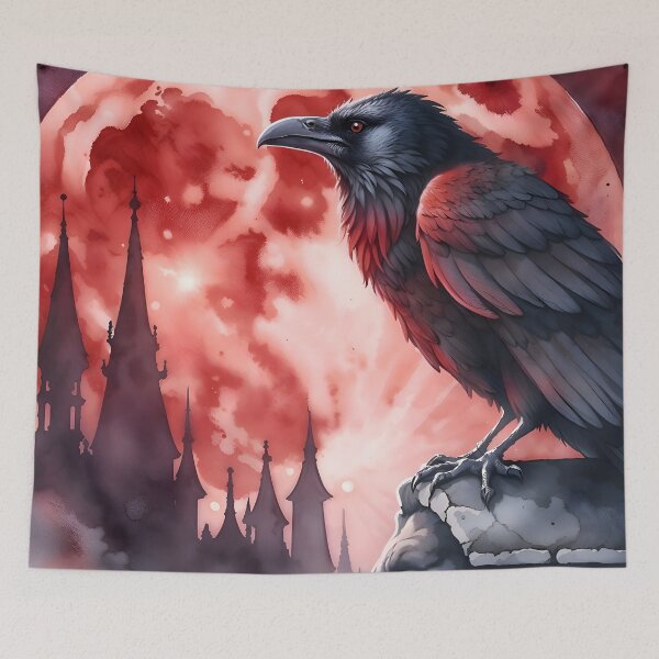 Item preview, Raven Near Dracula Castle Castlevania designed and sold by RubisLeaf.