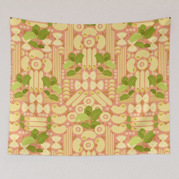 Item preview, Vermicelli and basil on pink background designed and sold by Alex  Blud.
