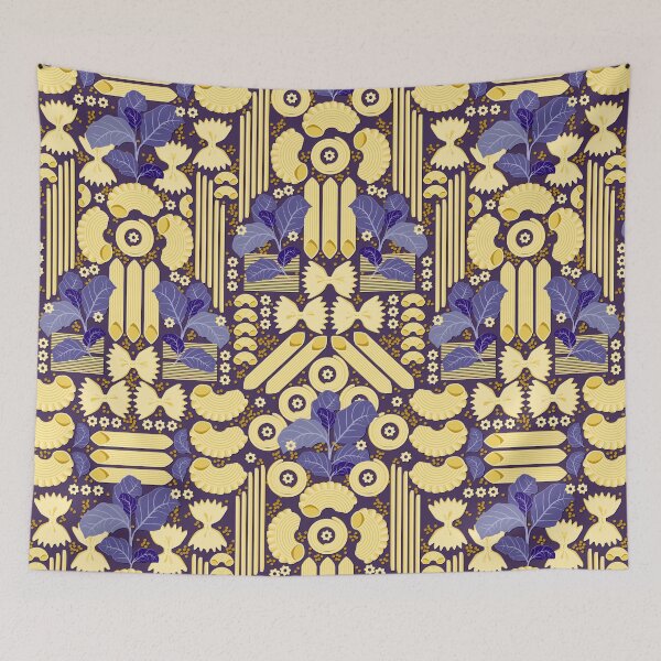 Item preview, Vermicelli and basil on dark blue background designed and sold by Alex  Blud.