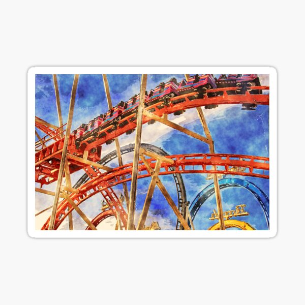 Fun on the roller coaster Sticker