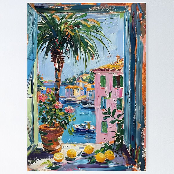 Item preview, Henri Matisse Style Poster, Mediterranean, Open Window, Pastel designed and sold by ArtHouseNiklas.