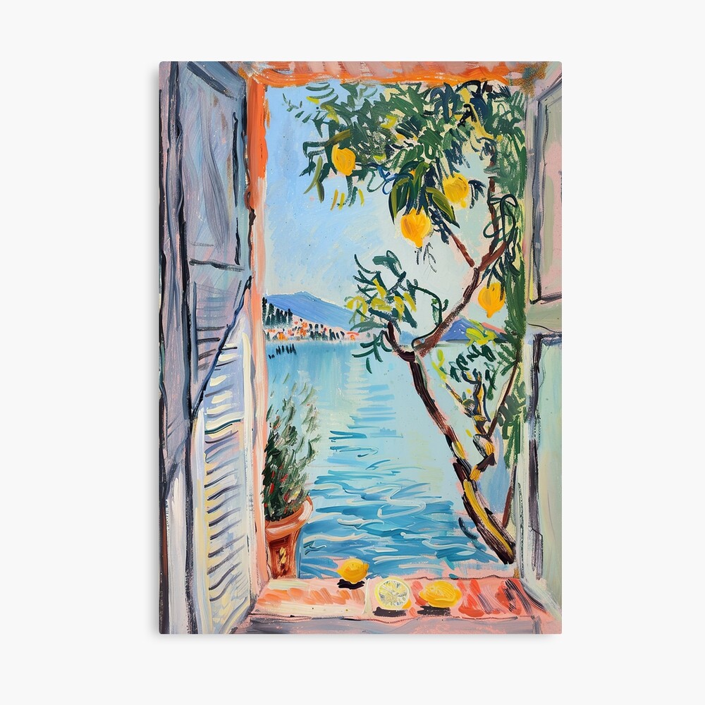 Henri Matisse Style Poster, Mediterranean, Open Window, Pastel Poster