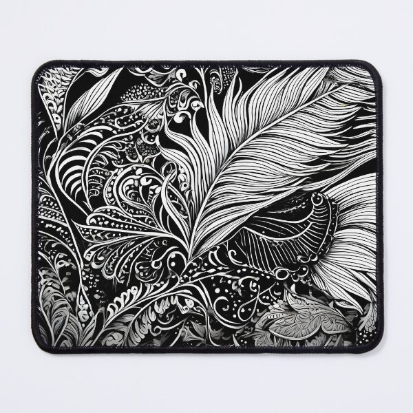 Item preview, Beautiful Black and White Leaf Patterns designed and sold by CatManiaShop.