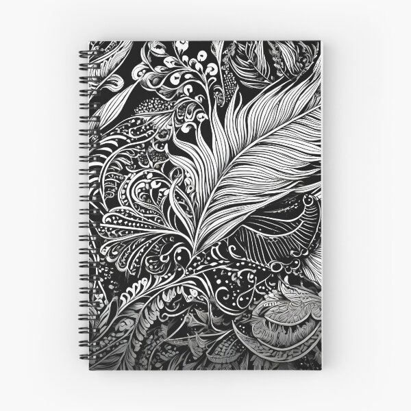 Item preview, Beautiful Black and White Leaf Patterns designed and sold by CatManiaShop.