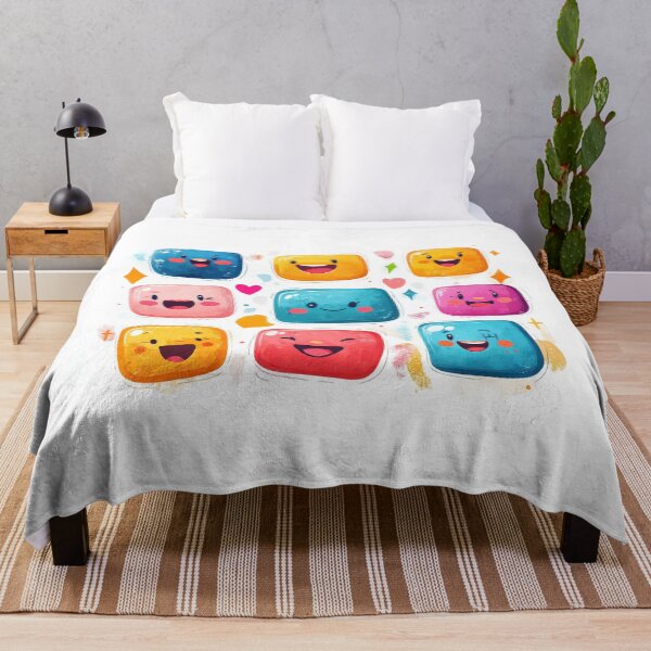 Item preview, Colorful square characters with happy faces and playful expressions. designed and sold by MystiS.