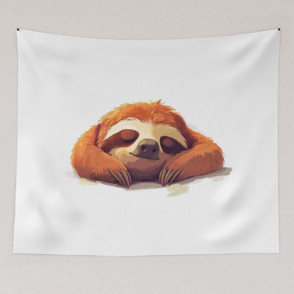 Item preview, Adorable sloth peacefully sleeping with a content expression. designed and sold by MystiS.
