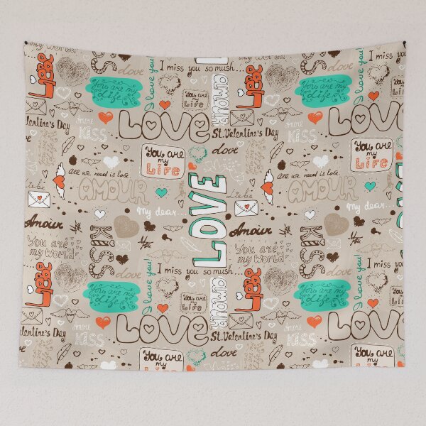 Item preview, Romantic Love Doodles - Valentine's Day Pattern designed and sold by ArtLab-store.