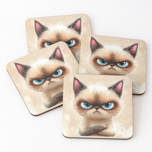 Item preview, Grumpy cat with crossed arms and intense blue eyes. designed and sold by MystiS.