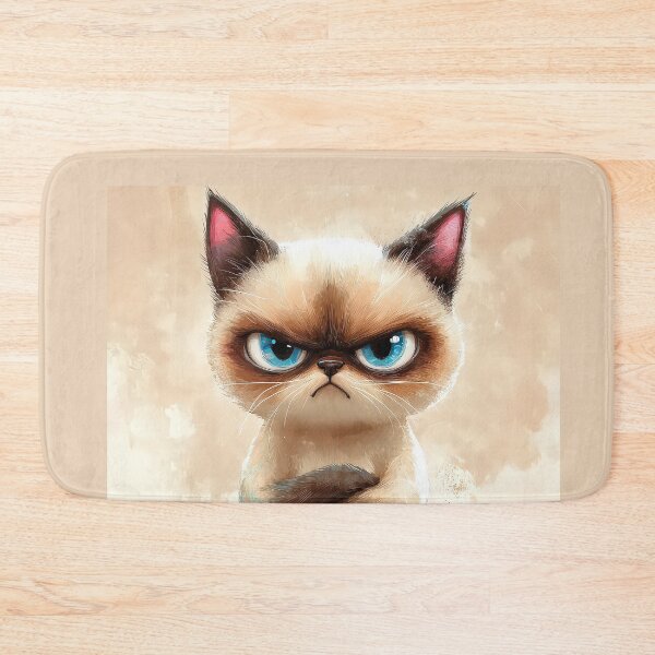 Item preview, Grumpy cat with crossed arms and intense blue eyes. designed and sold by MystiS.