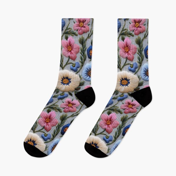 Item preview, Cozy Retro Floral Linen Boho Embroidery designed and sold by SecretDicer.