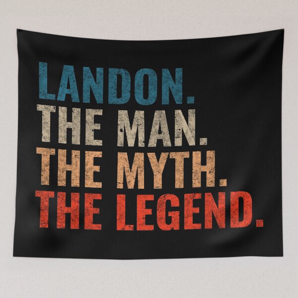 Item preview, Landon The Man The Myth The Legend Landon Name Retro 70s distress designed and sold by Teelogic.