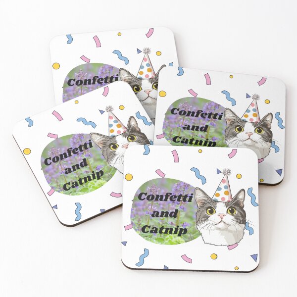 Item preview, "Catnip and Confetti" - Party Hat Cat Henry designed and sold by zwrohn.