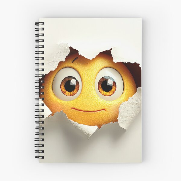 Item preview, Smiling emoji character emerging from torn paper with big eyes. designed and sold by MystiS.