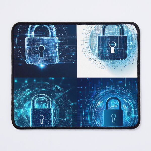 Item preview, 4 digital blue lock symbols, cyber security background vector set design illustration with tech and data connection designed and sold by JsKpY.