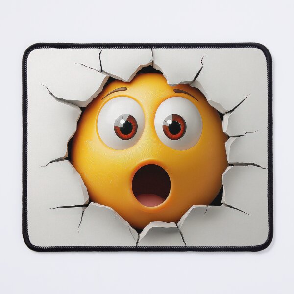 Item preview, Shocked emoji character bursting through a cracked wall. designed and sold by MystiS.