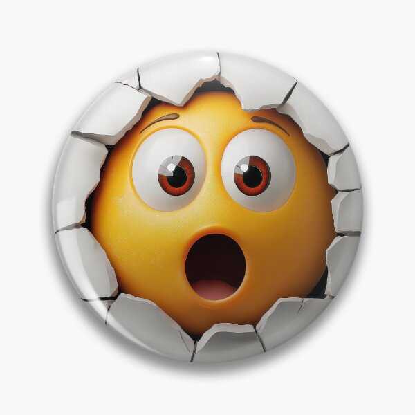 Item preview, Shocked emoji character bursting through a cracked wall. designed and sold by MystiS.