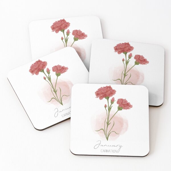Item preview, Carnation, January birth flower, birth month flowers, january birthday flower designed and sold by lagunaklein.
