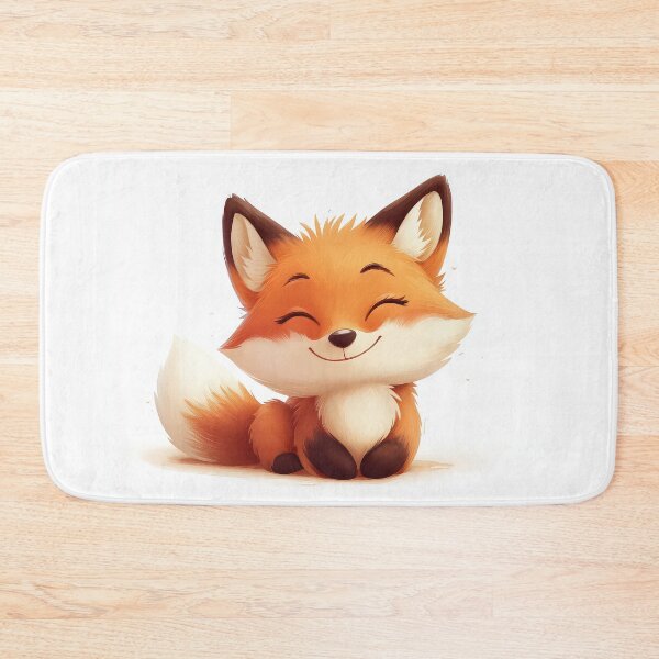 Item preview, Smiling cartoon fox sitting contentedly with closed eyes designed and sold by MystiS.