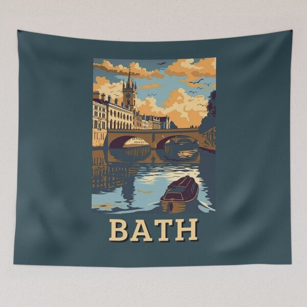 Item preview, A Vintage Travel Art of Bath - England  designed and sold by GoodOldVintage.