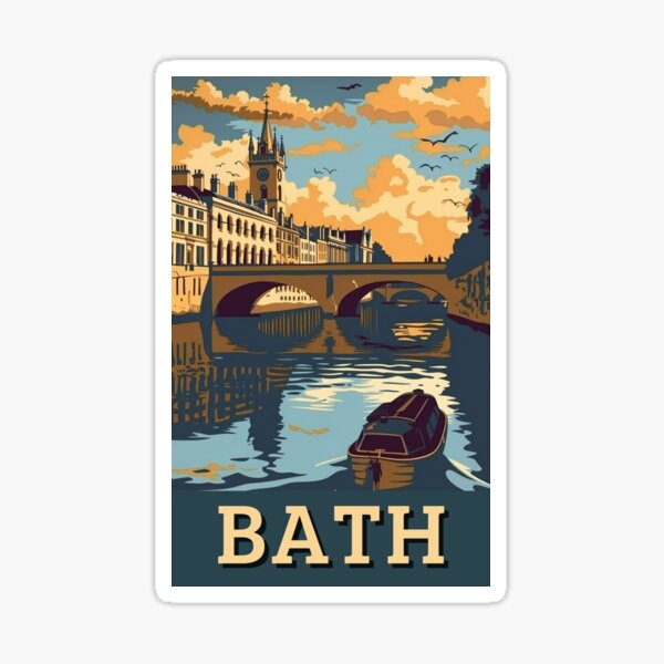 Item preview, A Vintage Travel Art of Bath - England  designed and sold by GoodOldVintage.