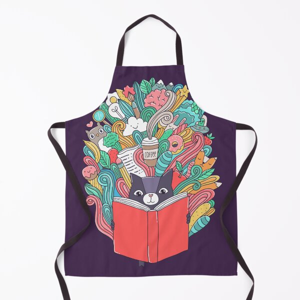 Item preview, Cat reading a book with coffee designed and sold by kostolom3000.