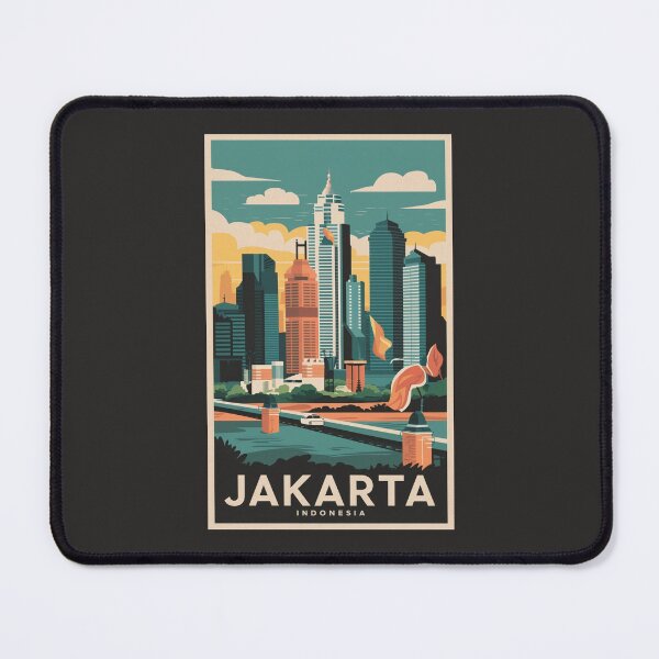 Item preview, A Vintage Travel Art of Jakarta - Indonesia designed and sold by GoodOldVintage.