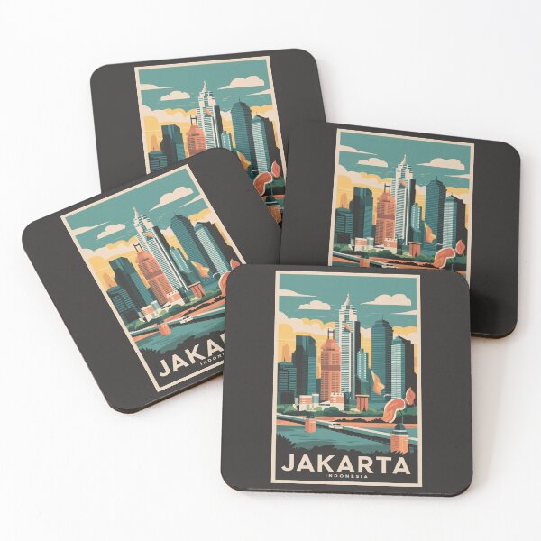 Item preview, A Vintage Travel Art of Jakarta - Indonesia  designed and sold by GoodOldVintage.