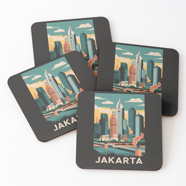 Item preview, A Vintage Travel Art of Jakarta - Indonesia  designed and sold by GoodOldVintage.