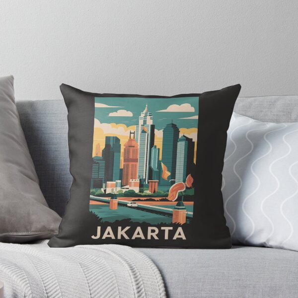 Item preview, A Vintage Travel Art of Jakarta - Indonesia  designed and sold by GoodOldVintage.