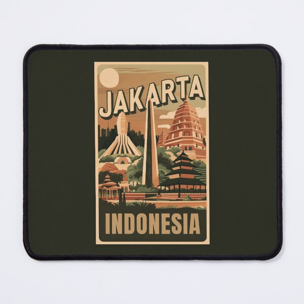 Item preview, A Vintage Travel Art of Jakarta - Indonesia designed and sold by GoodOldVintage.