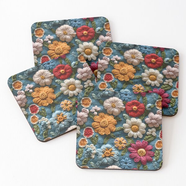 Item preview, Cute Retro Floral Boho Knitted Pattern designed and sold by SecretDicer.