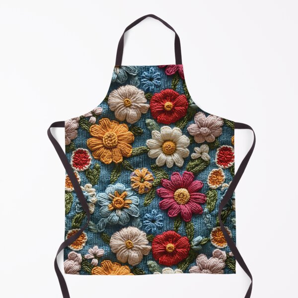 Item preview, Cute Retro Floral Boho Knitted Pattern designed and sold by SecretDicer.