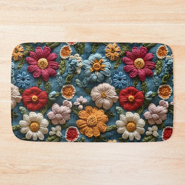 Item preview, Cute Retro Floral Boho Knitted Pattern designed and sold by SecretDicer.