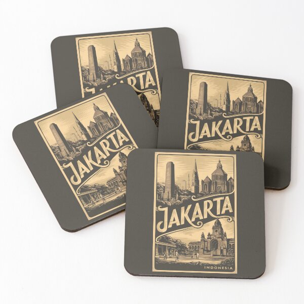 Item preview, A Vintage Travel Art of Jakarta - Indonesia  designed and sold by GoodOldVintage.