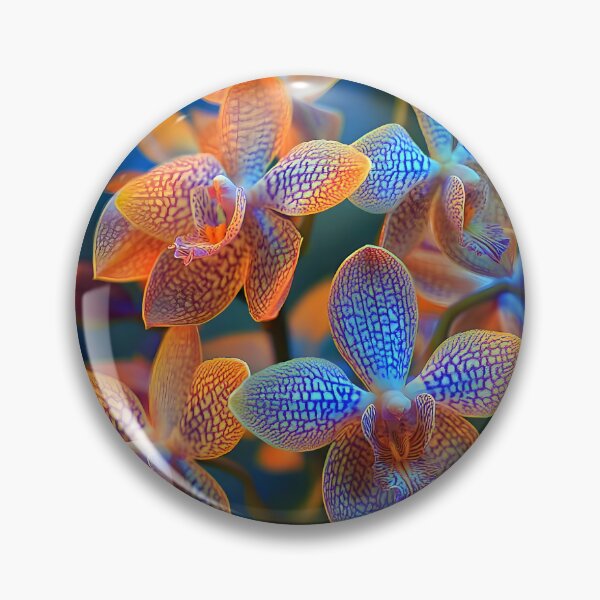 Item preview, Enchanting Jade Tiger Orchids on Dark Blue Background designed and sold by mebraart.