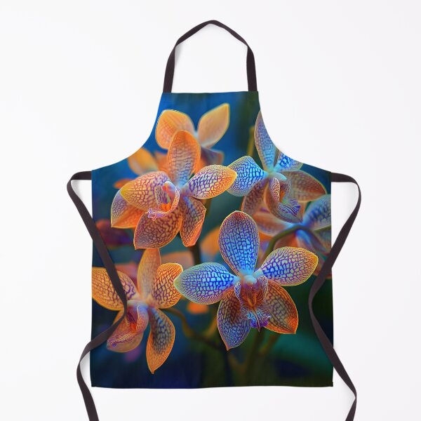 Item preview, Enchanting Jade Tiger Orchids on Dark Blue Background designed and sold by mebraart.