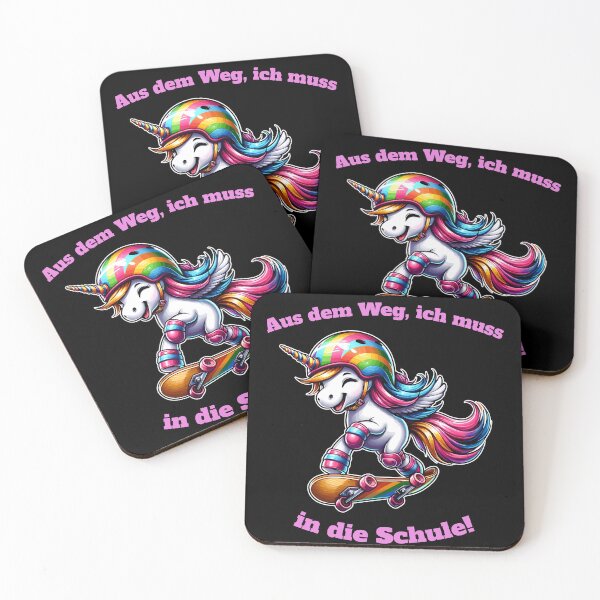 Item preview, Out Of The Way, I Have To Go To School! Skater Unicorn designed and sold by shirtorama-de.