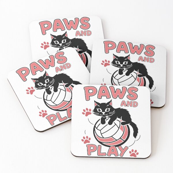 Item preview, Paws and Play - Cute Volleyball Black Cat designed and sold by Kashear.