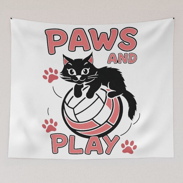 Item preview, Paws and Play - Cute Volleyball Black Cat designed and sold by Kashear.