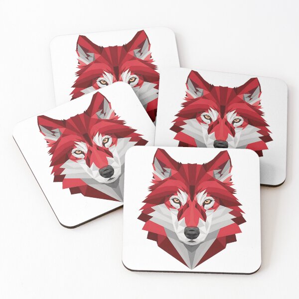 Item preview, Geometric Red Wolf - Bold Abstract Design designed and sold by Simplehue.